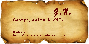 Georgijevits Nyék névjegykártya